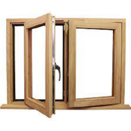 రెండు-మార్గం తెరవగల కేస్మెంట్ చెక్క విండో పని యొక్క చిత్రం