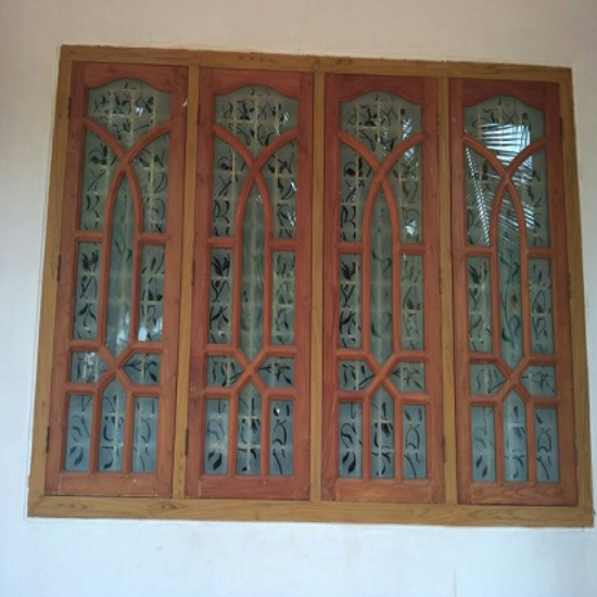 రెండు-మార్గం తెరవగల కేస్మెంట్ చెక్క విండో పని యొక్క చిత్రం